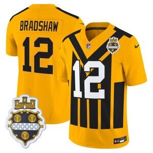 Mens Youths Terry Bradshaw Gold 1933 Stitched Jersey